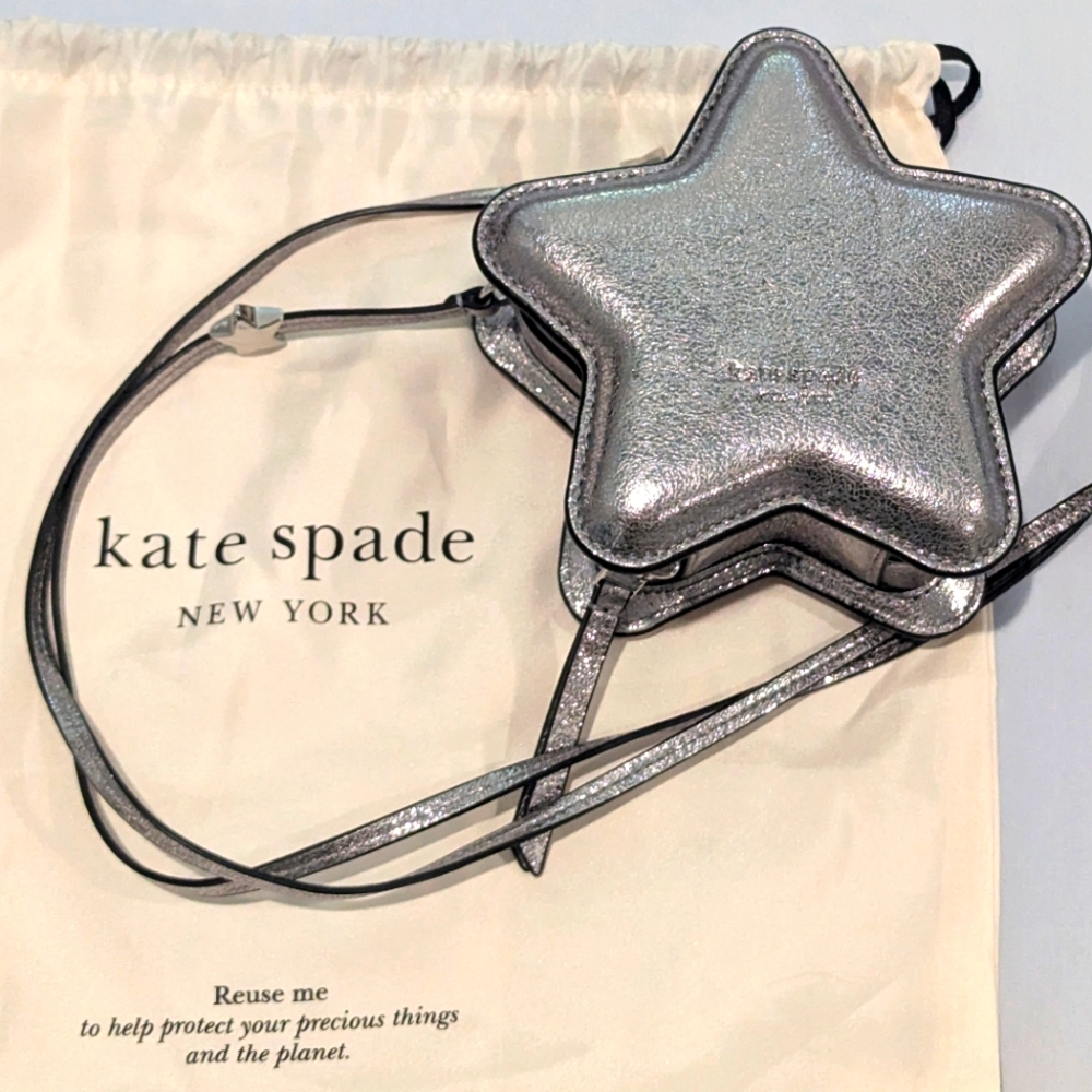 Kate Spade Starlight Crinkle Metallic Leather Micro Crossbody Bag
